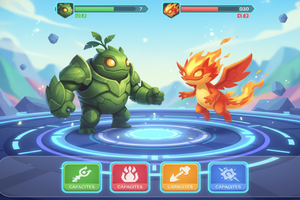 Gameplay d’un jeu similaire à Pokémon Champions