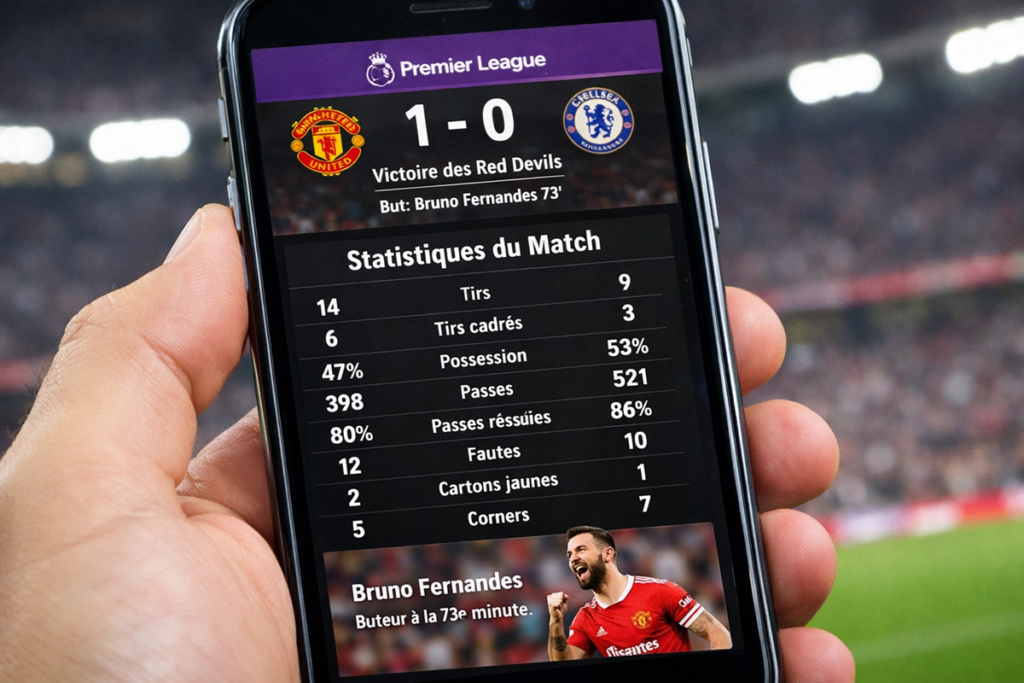 Statistiques d’un match de Premier League
