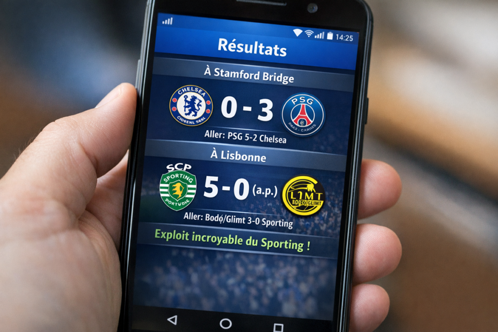 Résultats des matchs de Ligue des Champions
