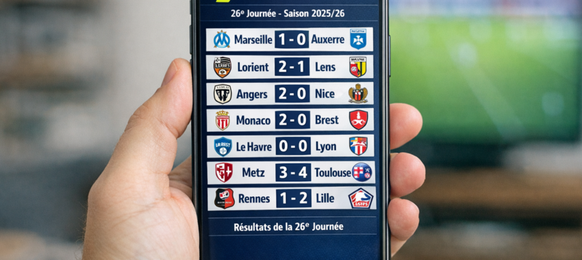 Téléphone mobile : les résultats de la Ligue 1 J26