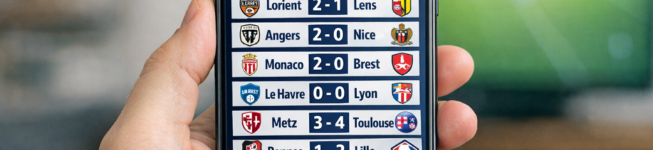 Résultats de Ligue 1 sur un téléphone mobile