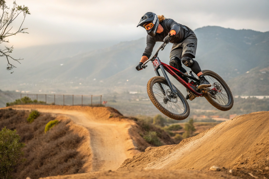 un homme qui fait du vélo extrême