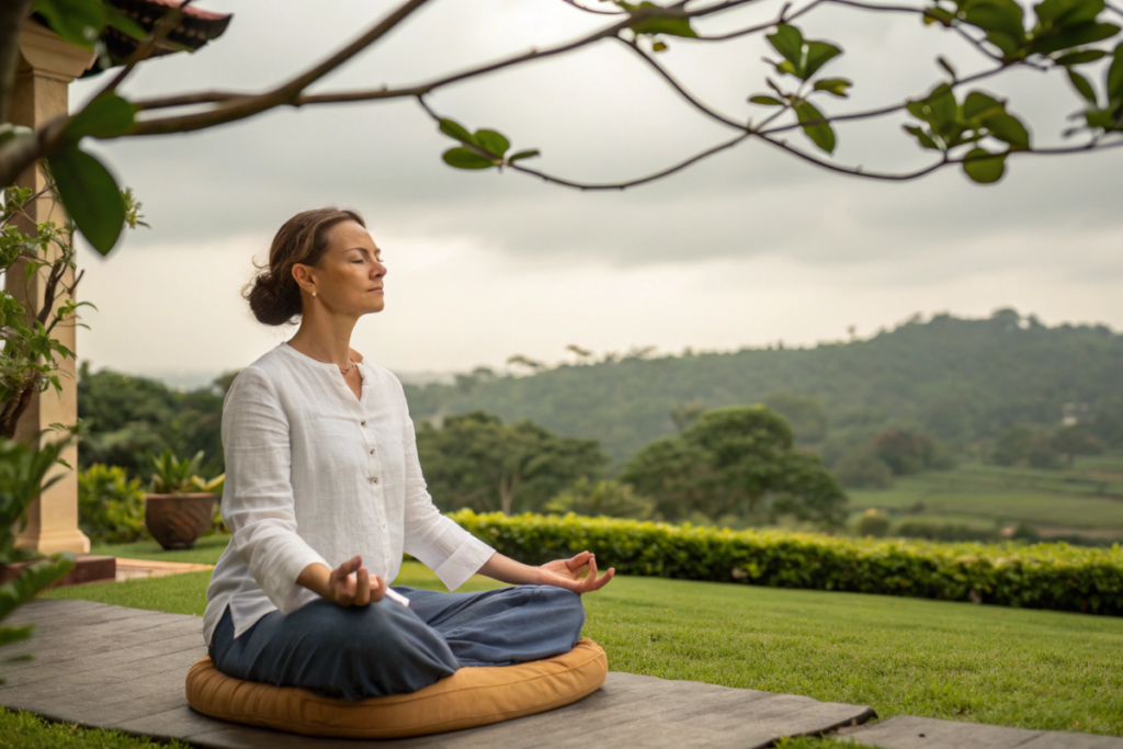 une femme qui fait de la méditation