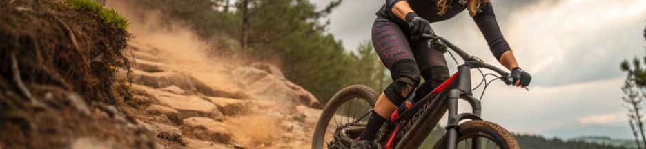 une femme qui fait du vélo extrême