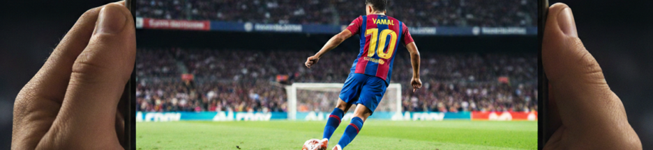 Lamine Yamal sur un smartphone