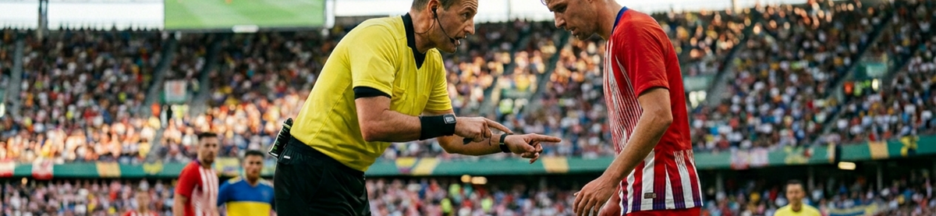 Un arbitre qui explique les règles