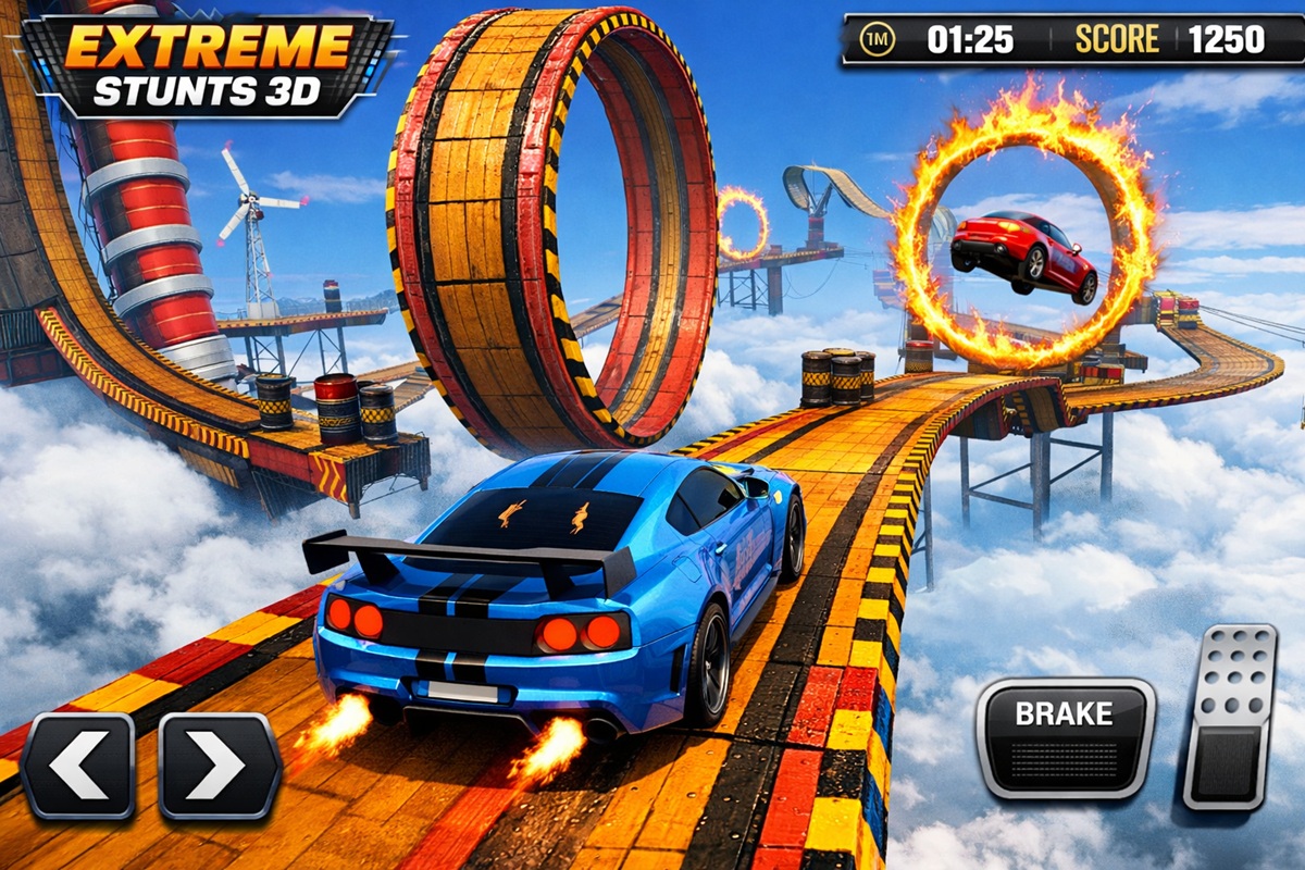 Gameplay d’un jeu mobile comme Extreme Stunts 3D