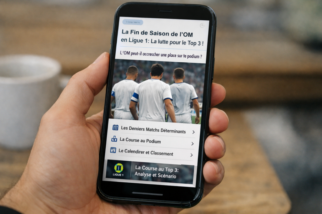 News de l’OM sur un smartphone
