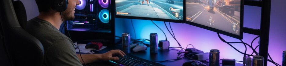 gamer testant les meilleures sorties jeux vidéo