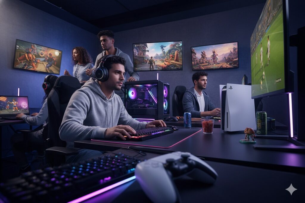 gamers jouant aux sorties jeux vidéo de la semaine