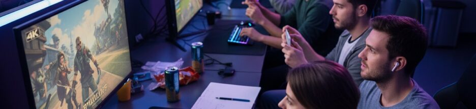 gamers testant de nouvelles sorties jeux vidéo