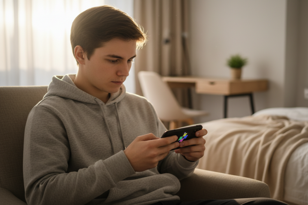 Un joueur qui découvrent les jeux à tester sur mobile