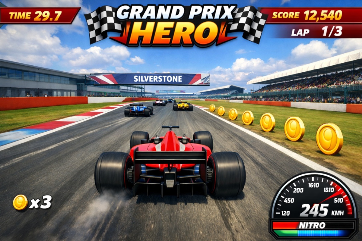 Gameplay d’un jeu de course comme Grand Prix Hero