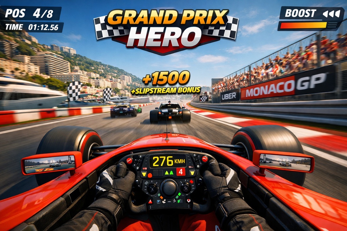 Gameplay d’un jeu de course comme Grand Prix Hero