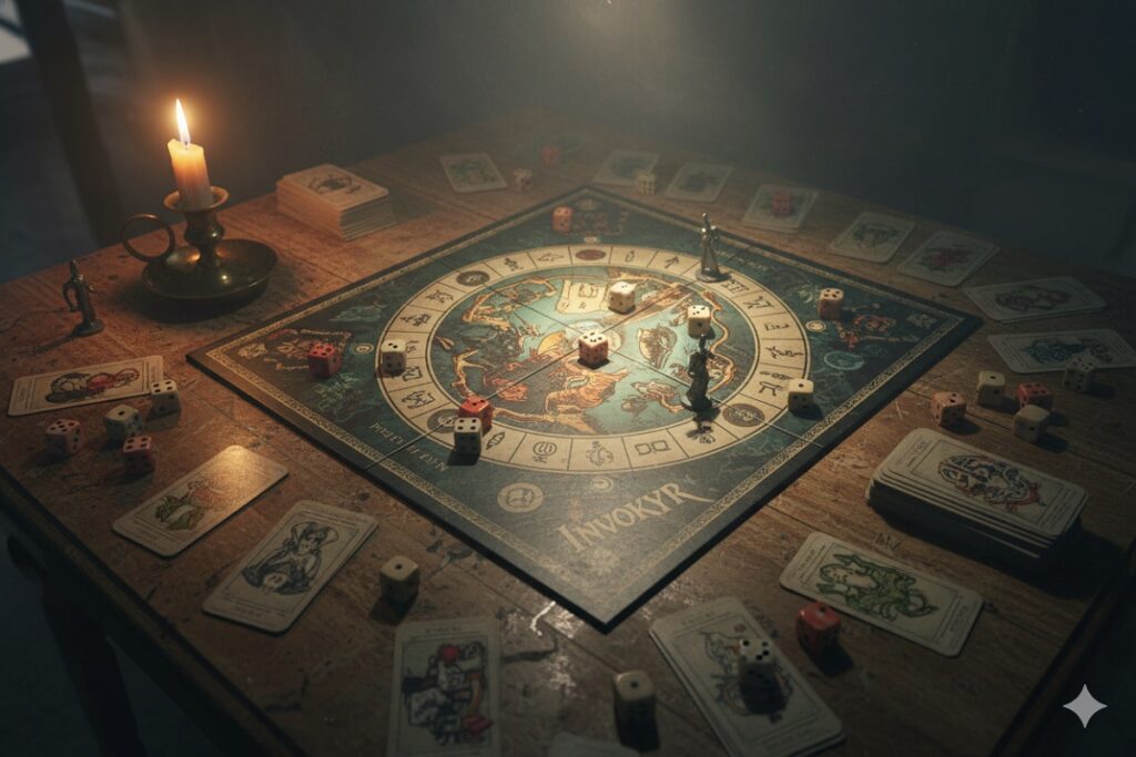 jeu de plateau des années 1970 comme Invokyr