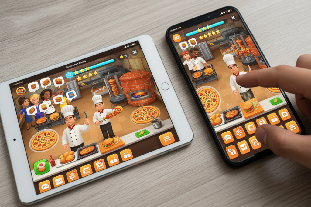 Des jeux de simulation de restaurant sur mobile