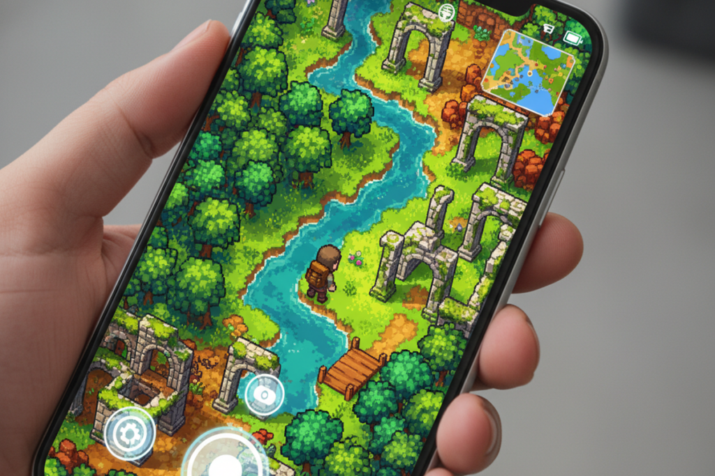 Gameplay d’un jeu RPG sur mobile