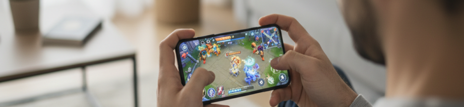 Un homme qui joue sur son smartphone