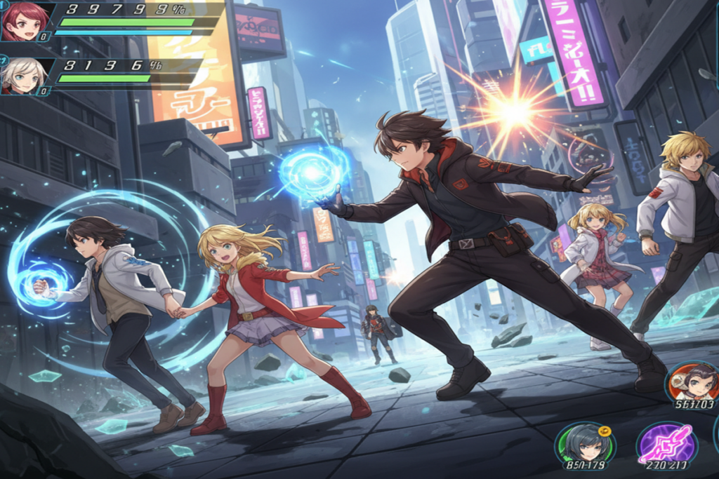 Gameplay d’un jeu RPG similaire à My Hero Academia