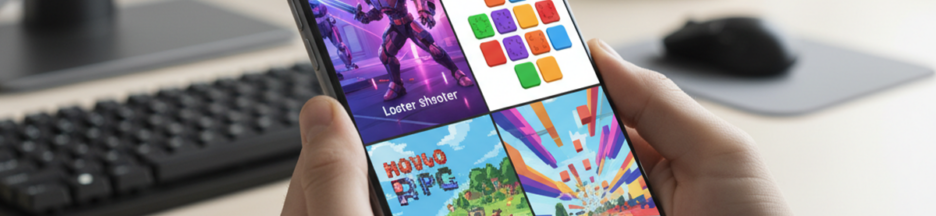 Illustration des jeux mobiles Android et iOS