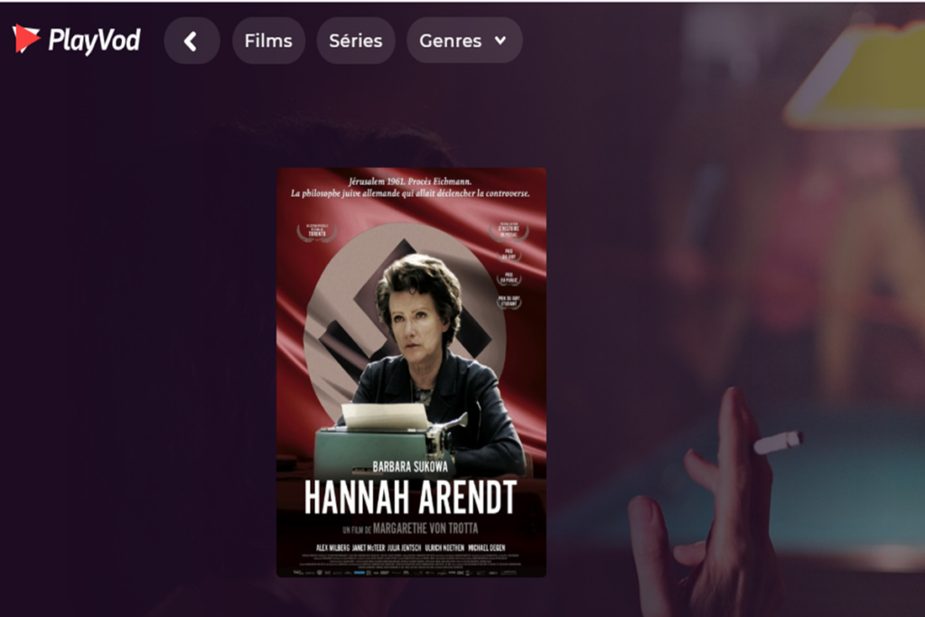 Le biopic Hannah Arendt sur PlayVOD