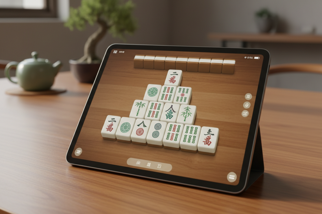 Un jeu de Mahjong sur tablette