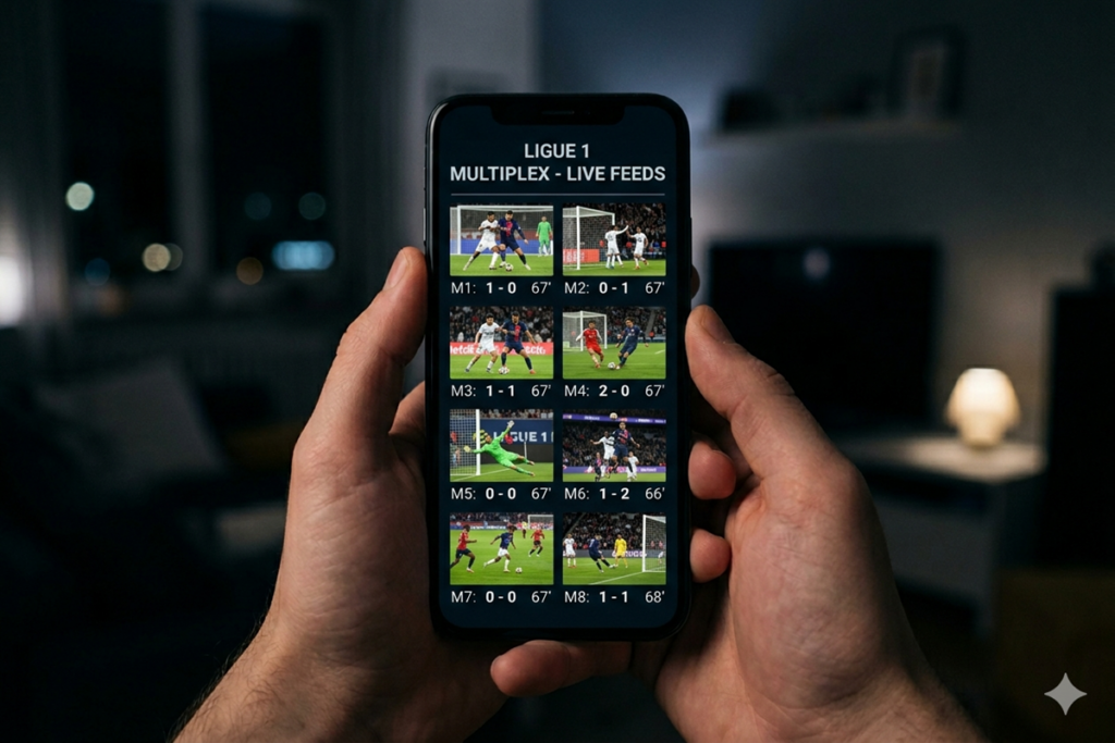 Multiplex Ligue 1 sur un smartphone