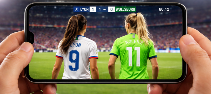 Football féminin : l&rsquo;OL en demi-finale de C1 sur mobile