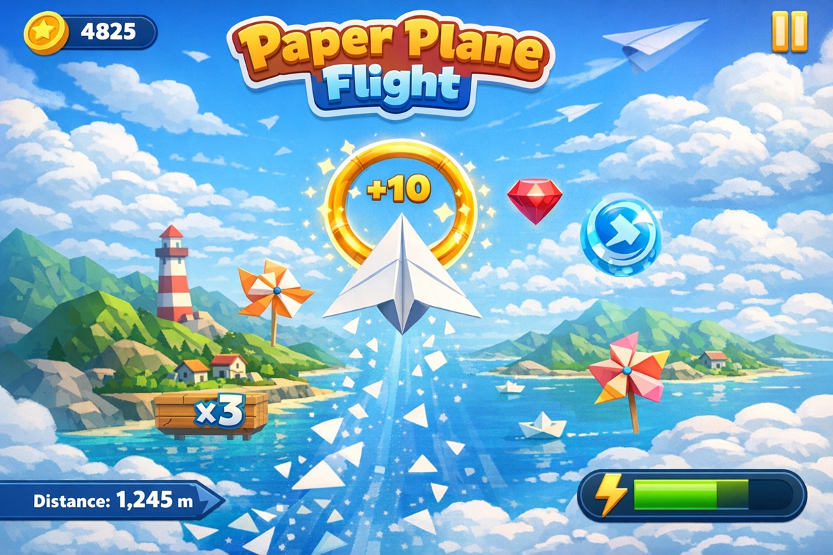 Gameplay d’un jeu mobile comme Paper Plane Flight
