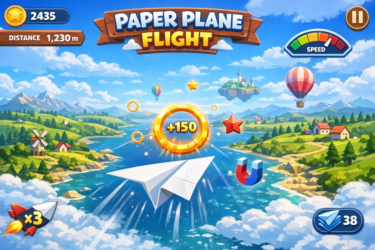 Gameplay d’un jeu mobile comme Paper Plane Flight