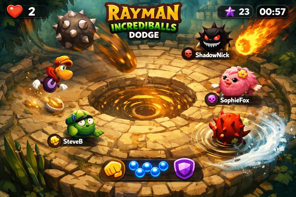 Gameplay du jeu mobile Rayman’s Incrediballs Dodge