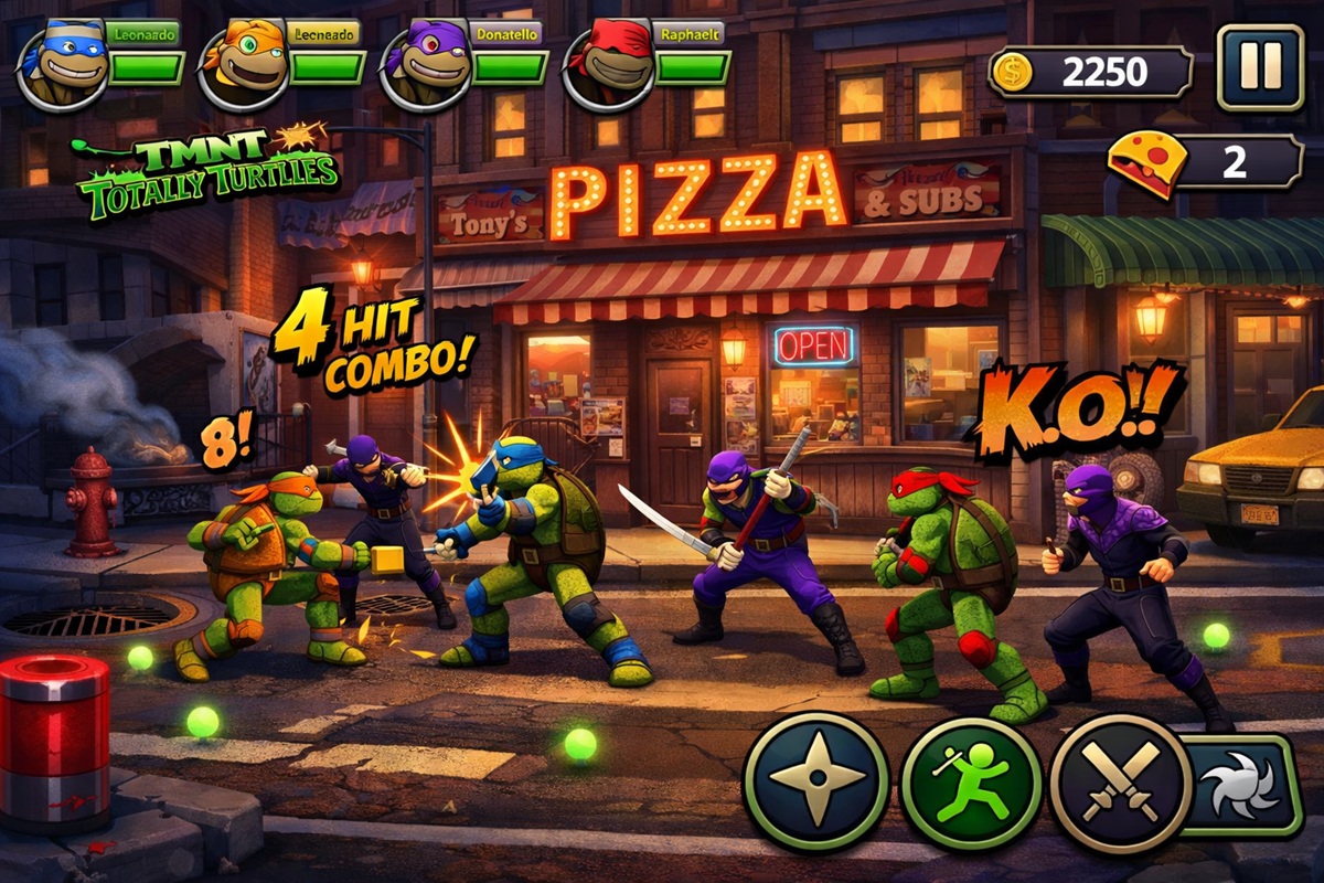 Gameplay d’un jeu mobile comme TMNT : Totally Turtles
