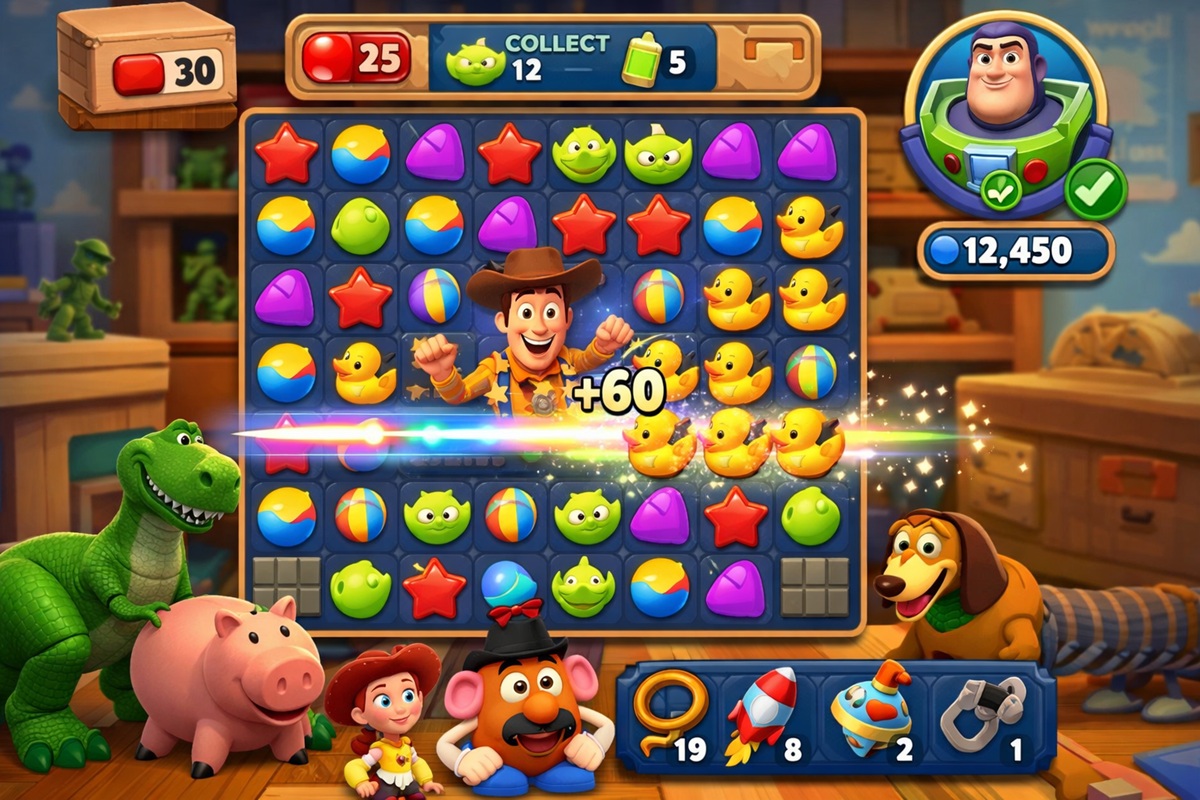 Gameplay d’un jeu mobile comme Toy Story Drop !