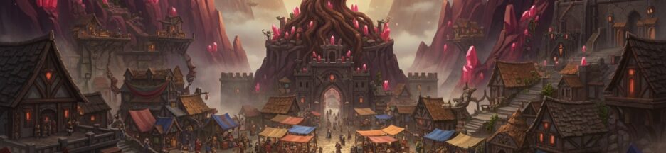 village médiéval inspiré du patch 1.4 de Crimson Desert