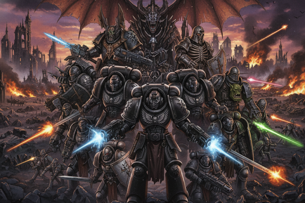 Personnages d’un jeu comme Warhammer 40,000