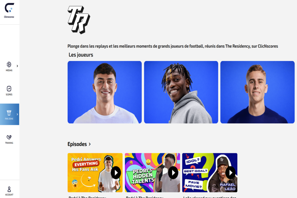 Interface de ClicnScores