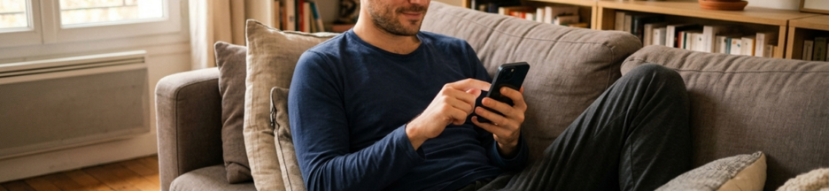 Un homme avec son smartphone
