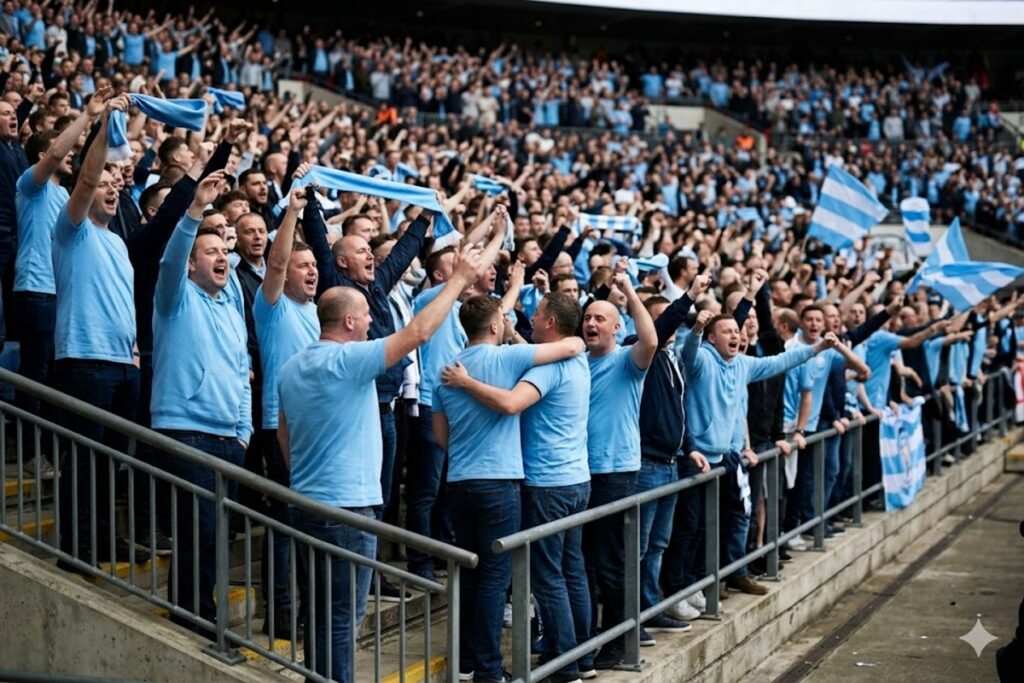 Les supporters de Manchester City
