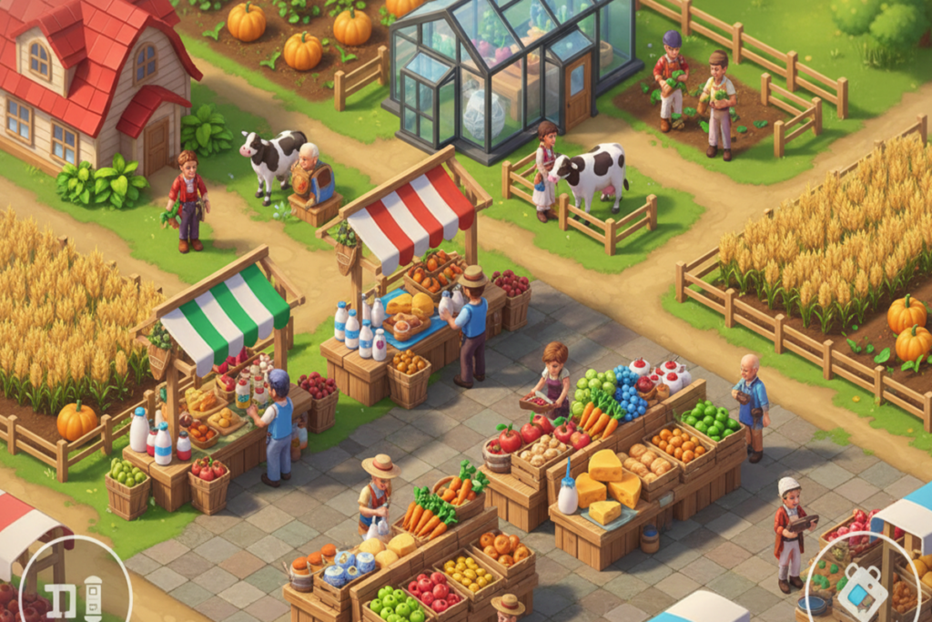 Gameplay d’un jeu de simulation Old Market Simulator