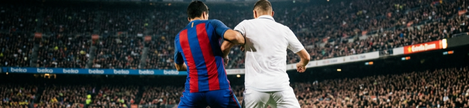 Joueurs FC Barcelone et Real Madrid en Liga