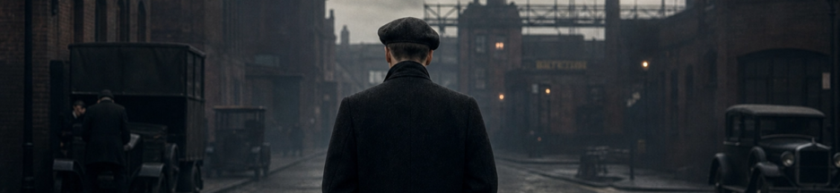 Acteur vu de dos rappelant Cillian Murphy dans Peaky Blinders