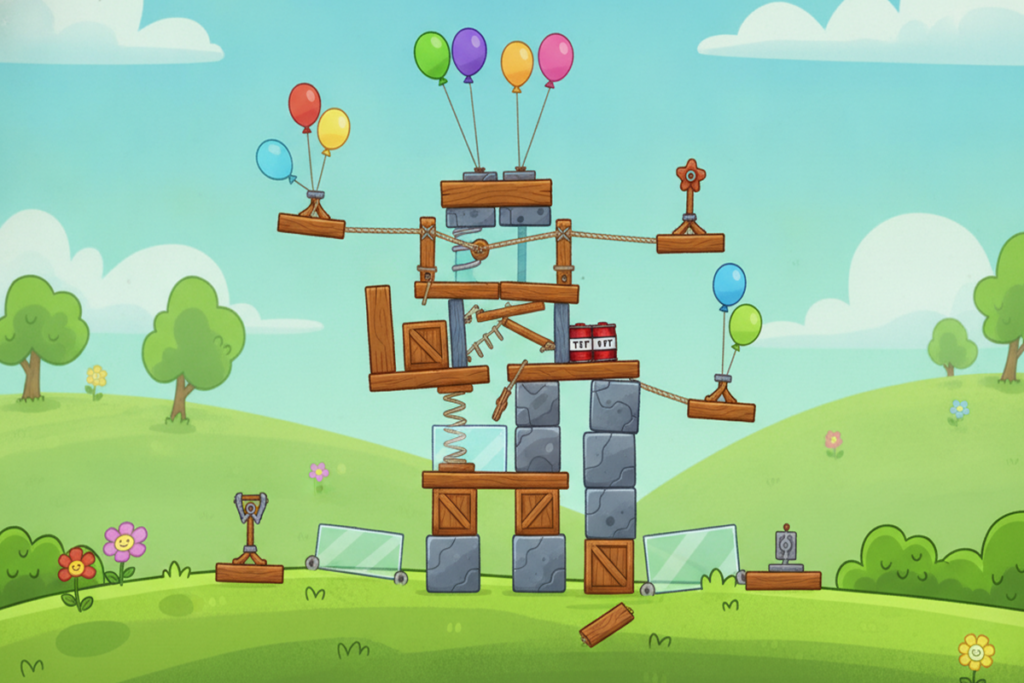 Gameplay d’un jeu similaire à Angry Birds