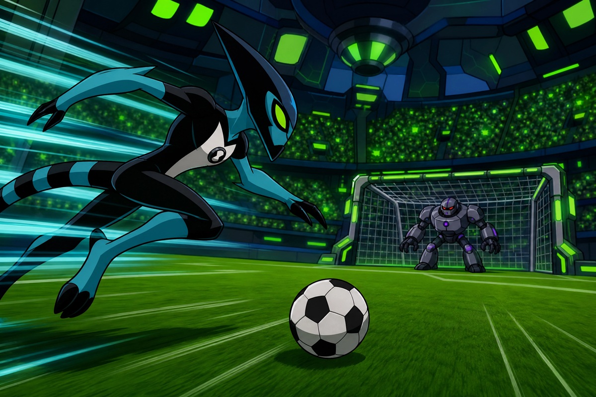 Gameplay d’un jeu mobile comme Ben 10 : Penalty Power