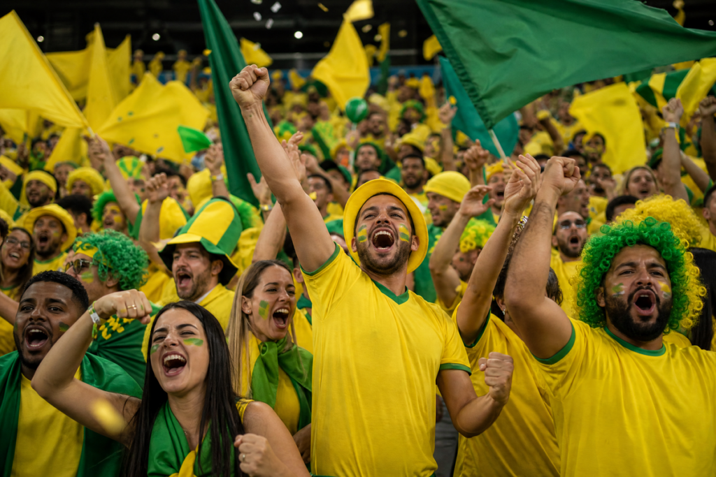 Les supporters du Brésil en tribune