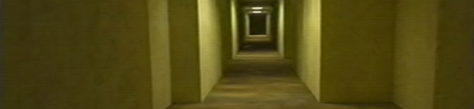 Couloirs infinis jaunâtres rappelant Backrooms