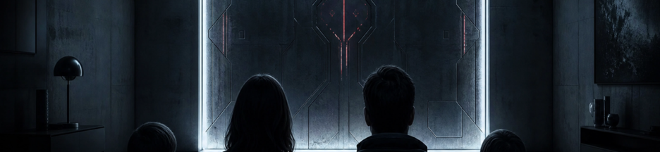 Famille dans une salon sombre évoquant The Last House
