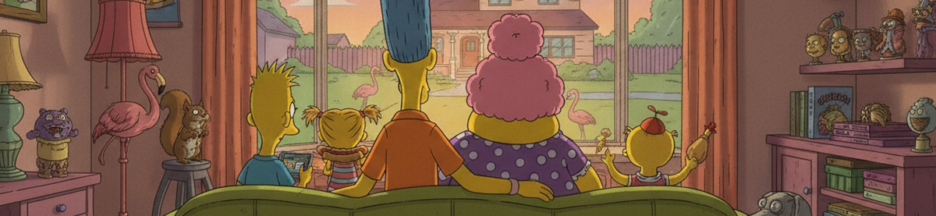 Famille dessin animé style Les Simpson