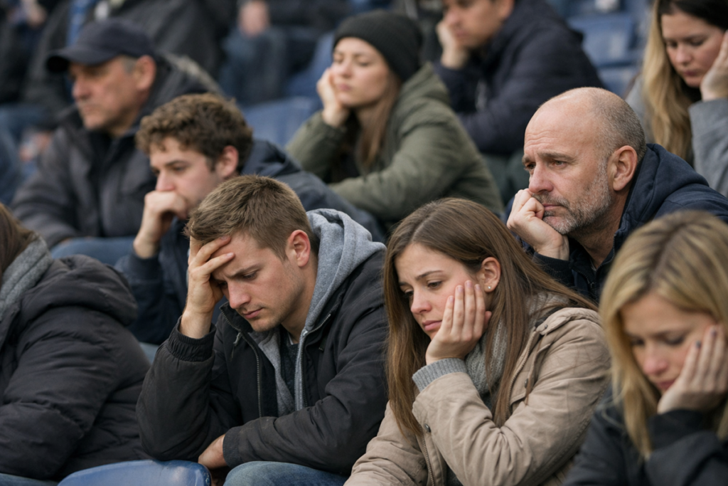 Des supporters tristes