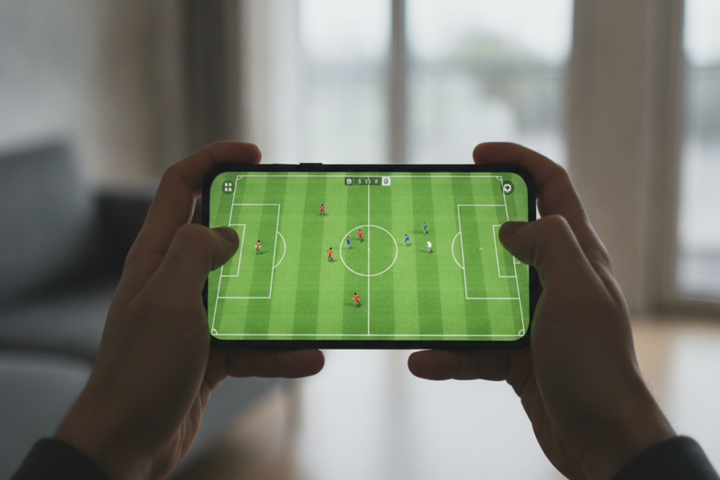 Un jeu de foot sur mobile