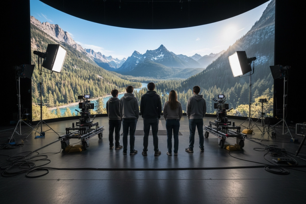 Jeunes stars sur un plateau de tournage
